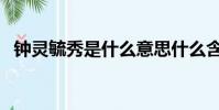 钟灵毓秀是什么意思什么含义(钟灵毓秀)